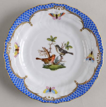 Rothschild Bird Blue Border (ROE ROEB) Bread & Butter Plate