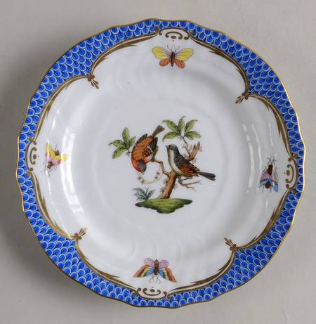 Rothschild Bird Blue Border (ROE ROEB) Bread & Butter Plate