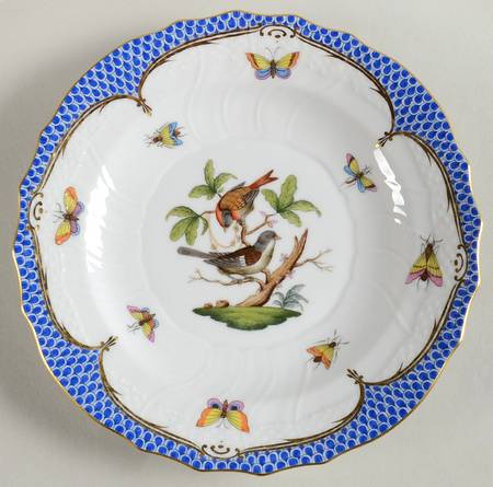 Rothschild Bird Blue Border (ROE ROEB) Salad Plate by Herend