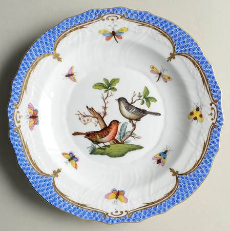 Rothschild Bird Blue Border (ROE ROEB) Salad Plate
