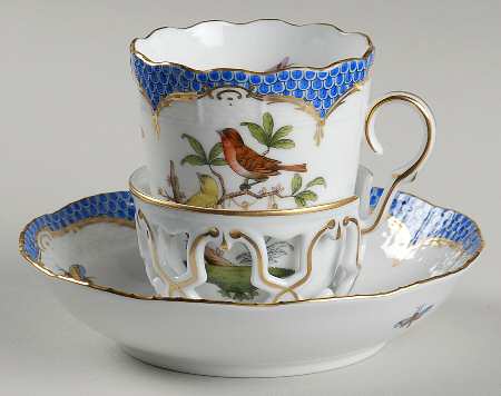 Rothschild Bird Blue Border (ROE ROEB) Trembleuse Cup & Saucer Set