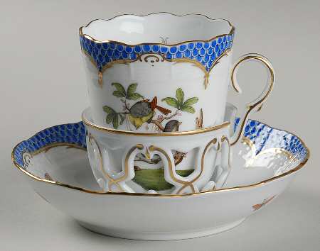 Rothschild Bird Blue Border (ROE ROEB) Trembleuse Cup & Saucer Set
