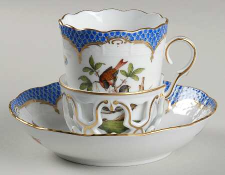 Rothschild Bird Blue Border (ROE ROEB) Trembleuse Cup & Saucer Set