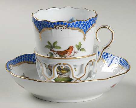 Rothschild Bird Blue Border (ROE ROEB) Trembleuse Cup & Saucer Set