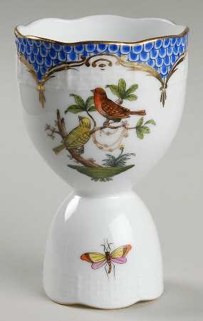 Rothschild Bird Blue Border (ROE ROEB) Double Egg Cup