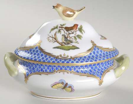 Rothschild Bird Blue Border (ROE ROEB) Mini Tureen & Lid