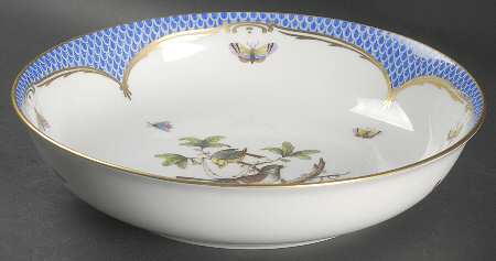 Rothschild Bird Blue Border (ROE ROEB) 10" Round Vegetable Bowl