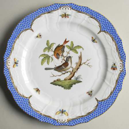 Rothschild Bird Blue Border (ROE ROEB) Service Plate (Charger)