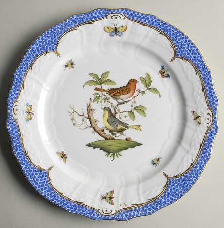 Rothschild Bird Blue Border (ROE ROEB) Service Plate (Charger)