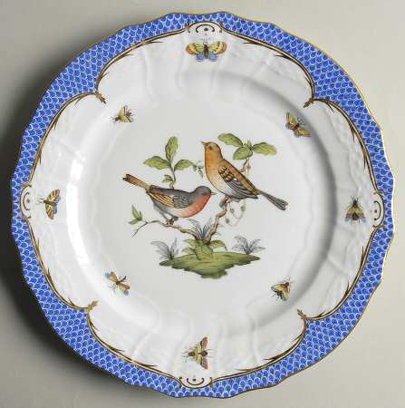 Rothschild Bird Blue Border (ROE ROEB) Service Plate (Charger)