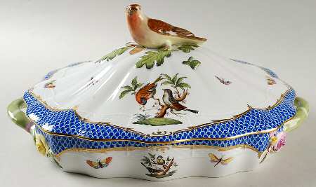 Rothschild Bird Blue Border (ROE ROEB) Rectangular Covered Vegetable