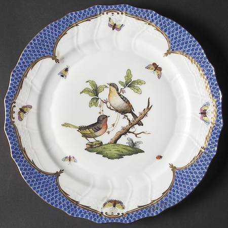Rothschild Bird Blue Border (ROE ROEB) Dinner Plate