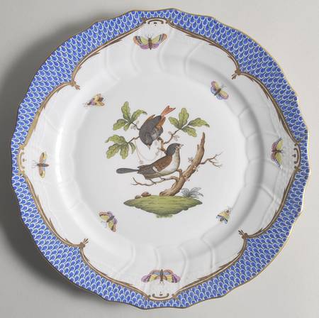 Rothschild Bird Blue Border (ROE ROEB) Dinner Plate