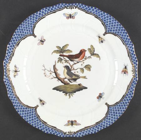 Rothschild Bird Blue Border (ROE ROEB) Dinner Plate