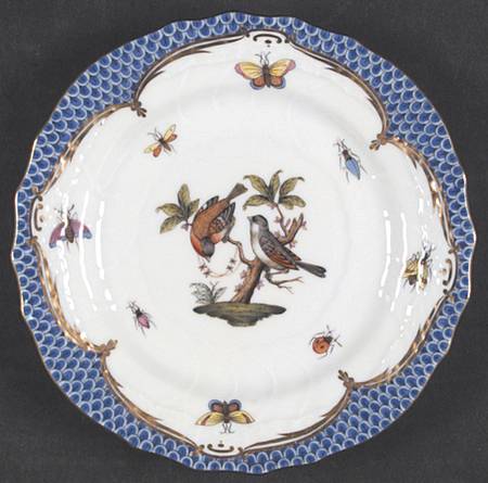 Rothschild Bird Blue Border (ROE ROEB) Bread & Butter Plate