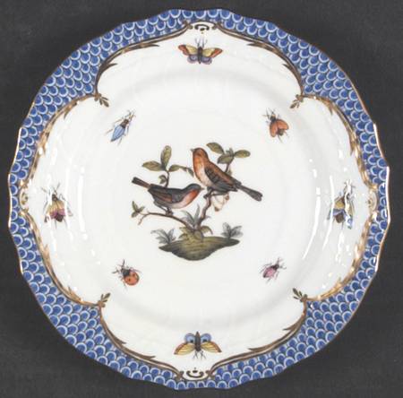 Rothschild Bird Blue Border (ROE ROEB) Bread & Butter Plate