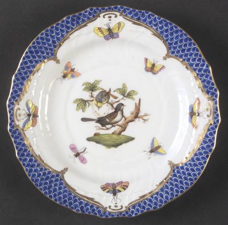 Rothschild Bird Blue Border (ROE ROEB) Bread & Butter Plate