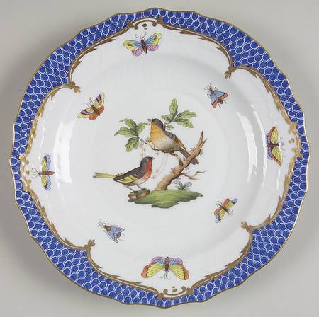 Rothschild Bird Blue Border (ROE ROEB) Salad Plate
