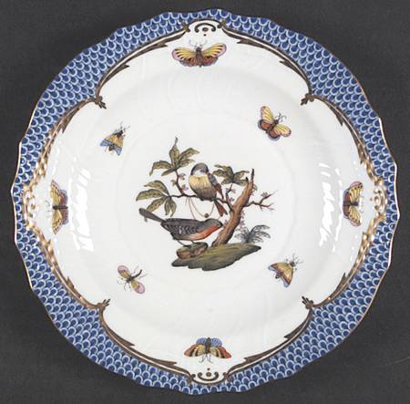 Rothschild Bird Blue Border (ROE ROEB) Salad Plate