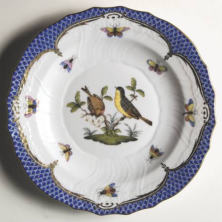Rothschild Bird Blue Border (ROE ROEB) Salad Plate