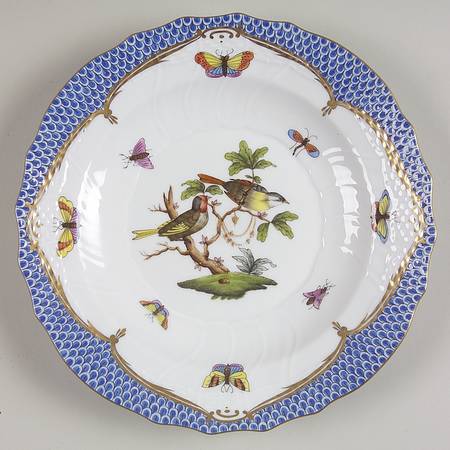 Rothschild Bird Blue Border (ROE ROEB) Salad Plate