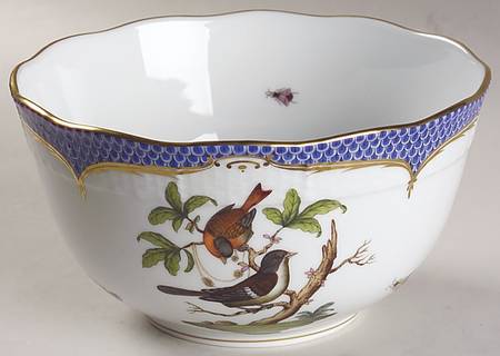 Rothschild Bird Blue Border (ROE ROEB) 7" Round Vegetable Bowl