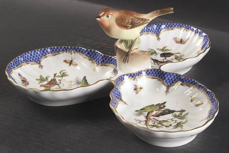Rothschild Bird Blue Border (ROE ROEB) 3-Part Relish