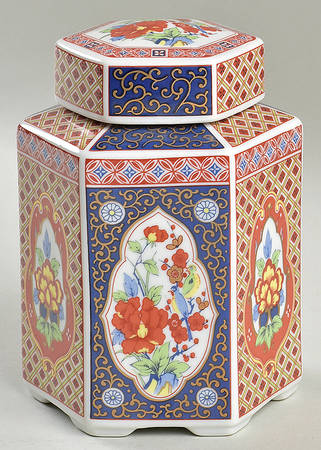 Imari Hexagonal Candy Jar & Lid