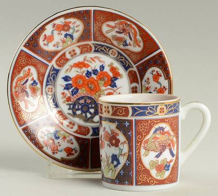 Imari Flat Demitasse Cup & Saucer Set