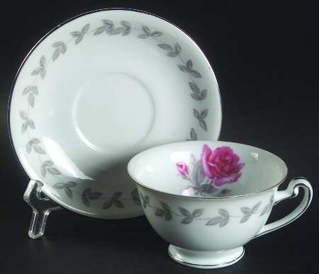 American Rose Footed Cup & Saucer Set