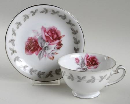 American Rose Footed Cup & Saucer Set