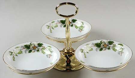 Cordova 7" x 12" 3-Part Relish & Metal Stand (FR) HC