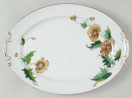 Golden Poppy 16" Oval Serving Platter