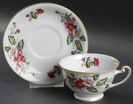 Prairie Rose Footed Cup & Saucer Set