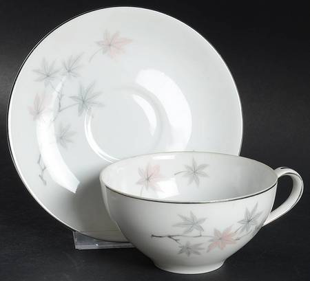 Silver Maple Flat Cup & Saucer Set