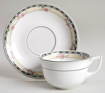 K61 Flat Cup & Saucer Set by Homer Laughlin 