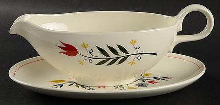 American Provincial Gravy Boat & Underplate/Relish