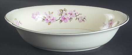 Apple Blossom 9" Oval Vegetable Bowl