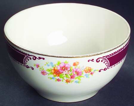B1315 (Gold Trim) Cranberry Bowl