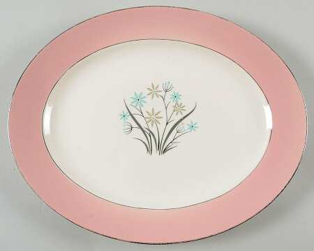 B1415 (Platinum Trim) 11" Oval Serving Platter