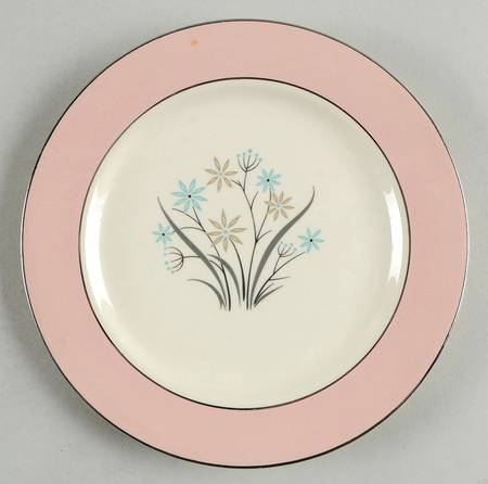 B1415 (Platinum Trim) Dessert/Pie Plate