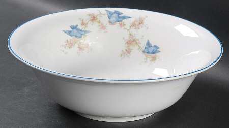Bluebird (Blue Trim) 9" Round Vegetable Bowl