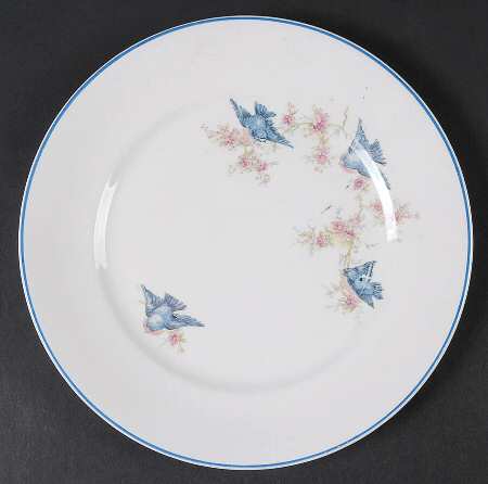 Bluebird (Blue Trim) Luncheon Plate by Homer Laughlin 