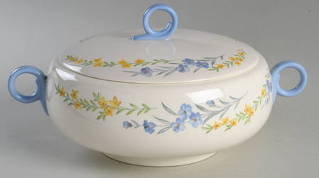 Blue Flax Round Covered Vegetable