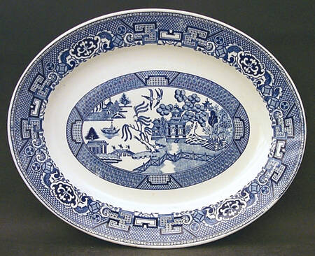 Blue Willow 11" Oval Serving Platter