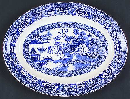 Blue Willow 13" Oval Serving Platter