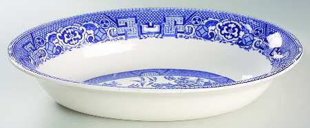 Blue Willow 9" Oval Vegetable Bowl
