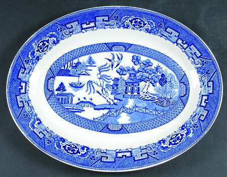 Blue Willow 13" Oval Serving Platter