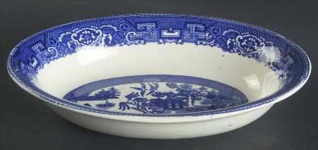 Blue Willow 8" Oval Vegetable Bowl