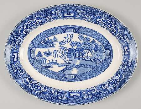 Blue Willow 10" Oval Serving Platter
